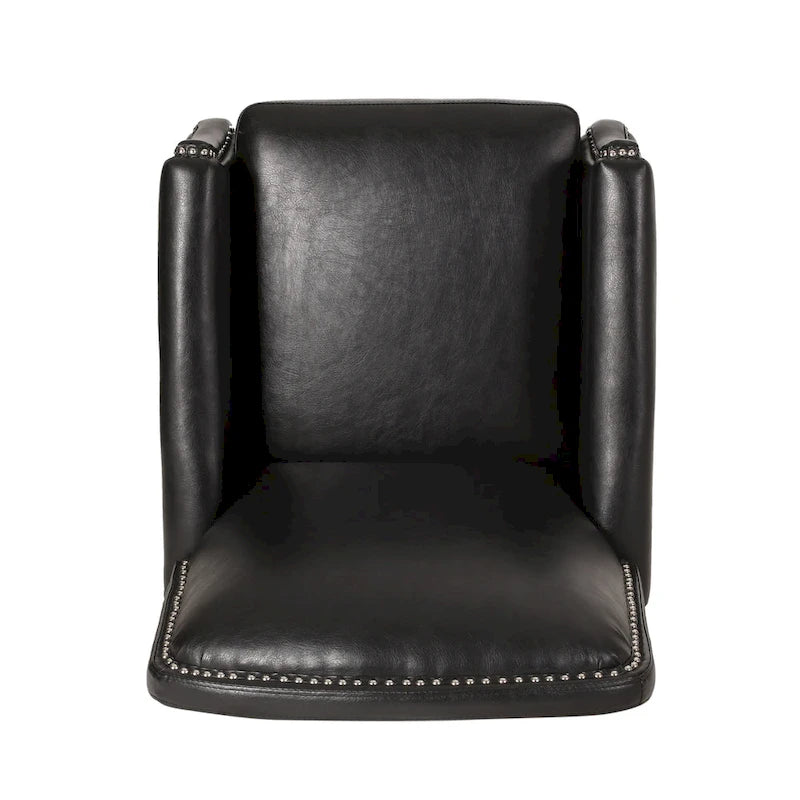 Fauteuil inclinable rembourré avec détails à rivets