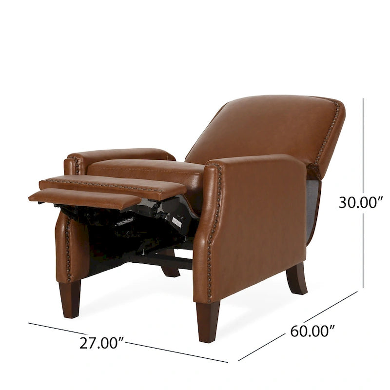 Fauteuil inclinable rembourré avec détails à rivets
