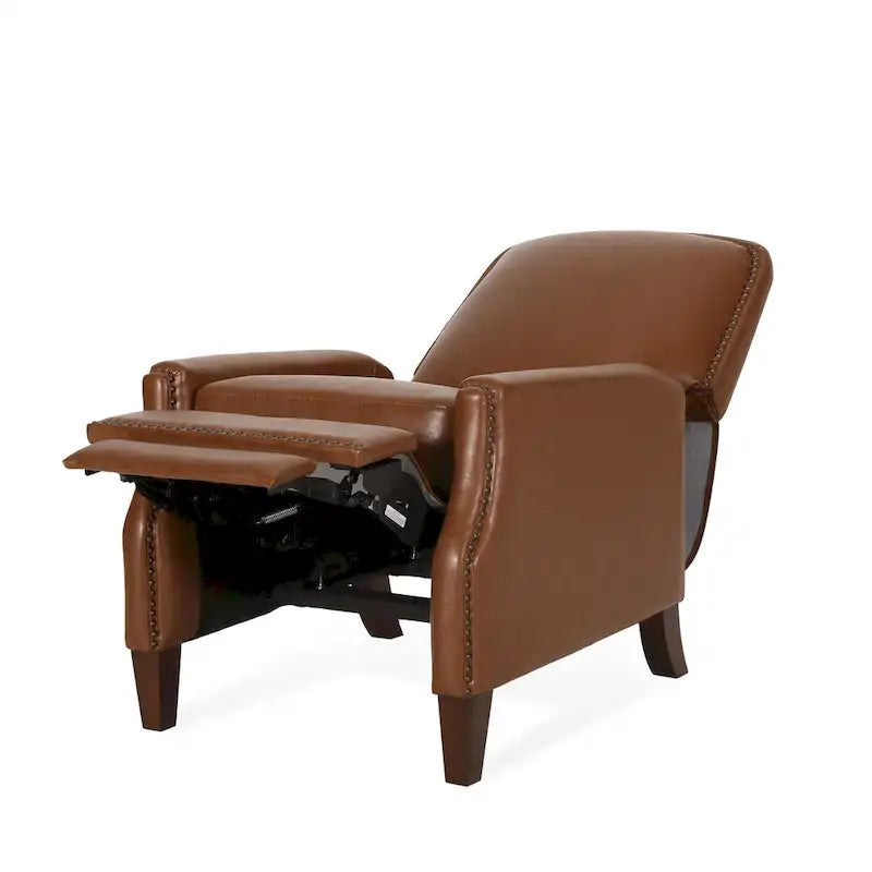 Fauteuil inclinable rembourré avec détails à rivets