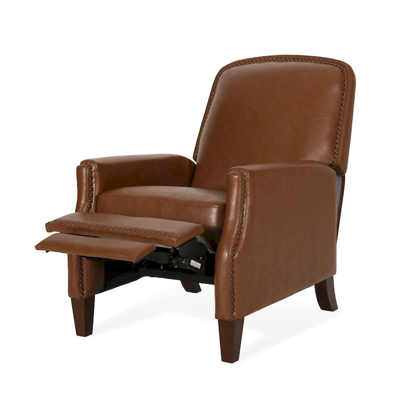 Fauteuil inclinable rembourré avec détails à rivets