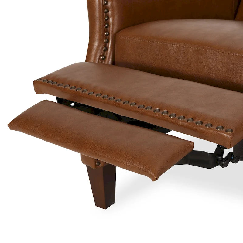 Fauteuil inclinable rembourré avec détails à rivets