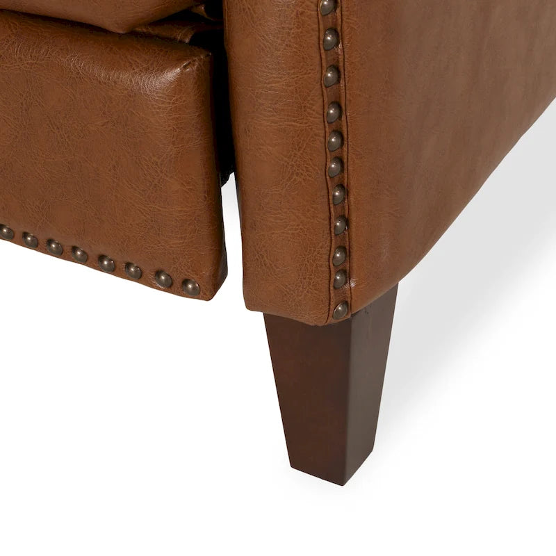 Fauteuil inclinable rembourré avec détails à rivets