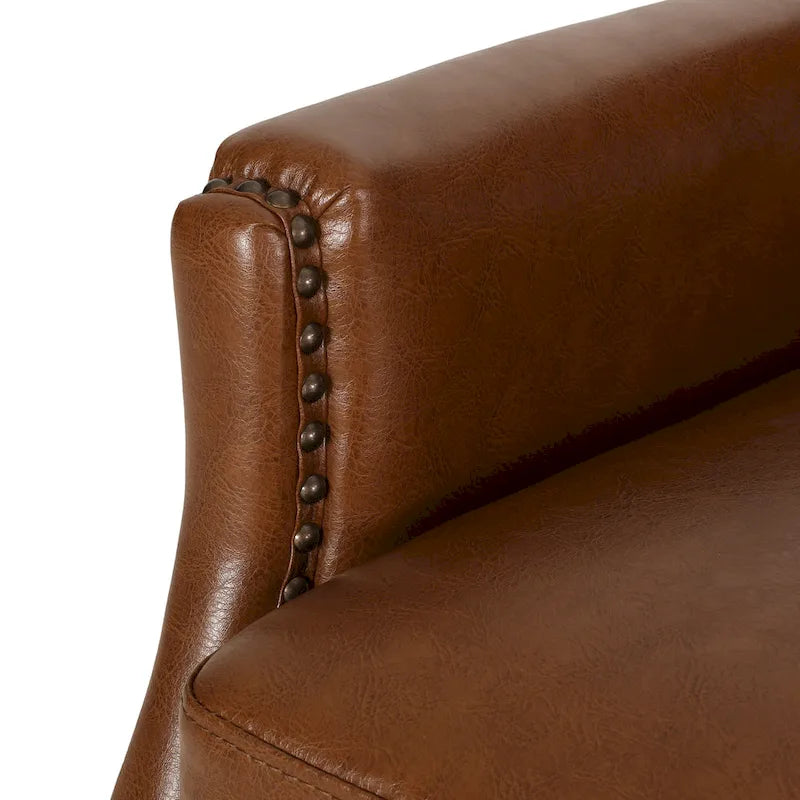 Fauteuil inclinable rembourré avec détails à rivets