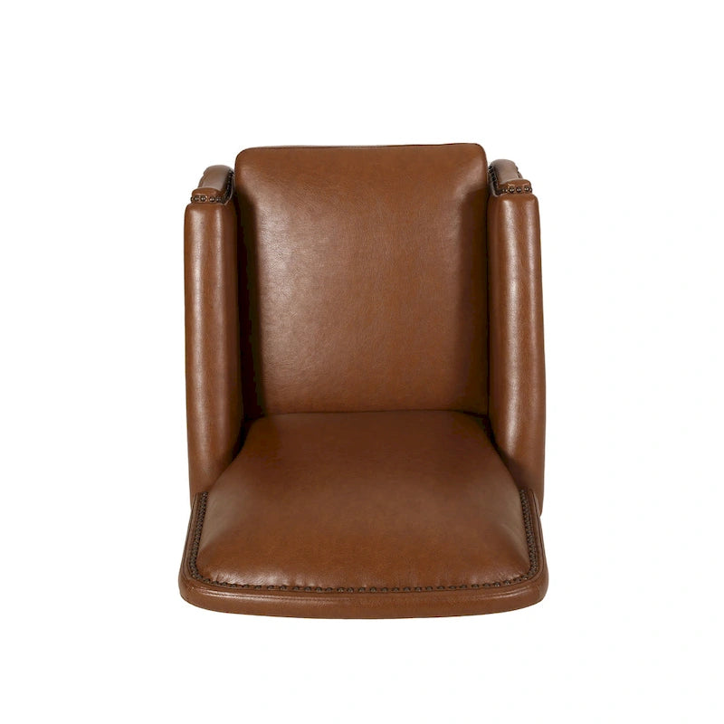 Fauteuil inclinable rembourré avec détails à rivets