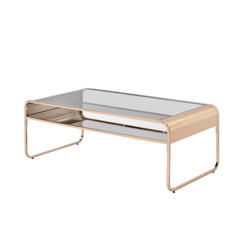Table basse moderne de 48 pouces à un seul niveau avec plateau en verre