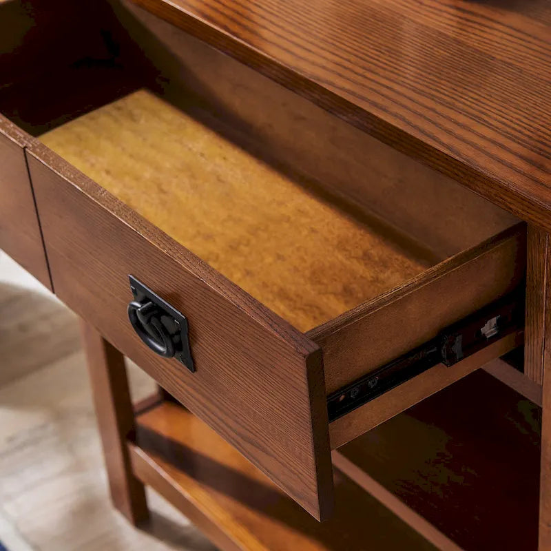 Table console bibliothèque avec tiroirs