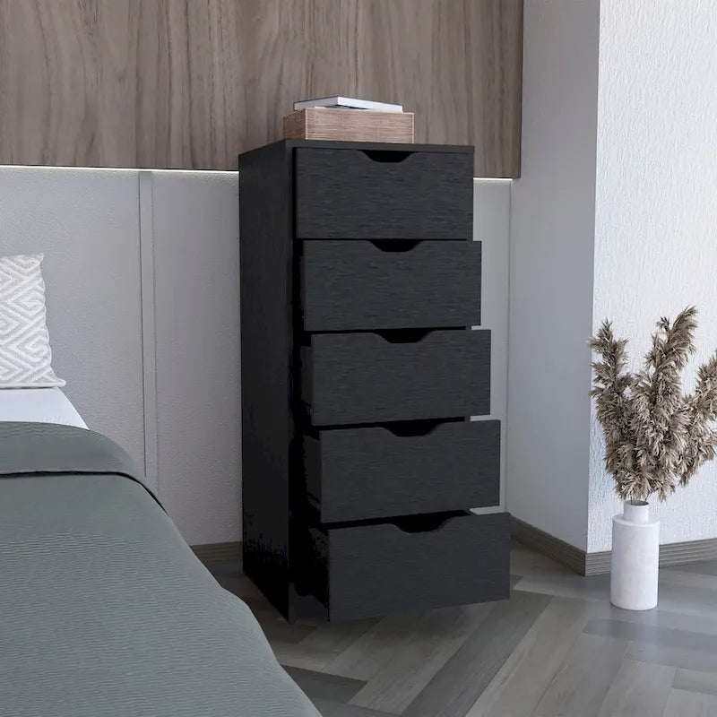 Grande commode à 5 tiroirs avec système coulissant