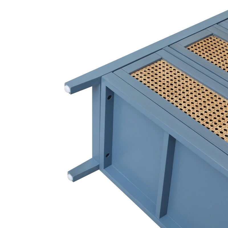 Commode de rangement en rotin naturel à 3 tiroirs