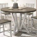 Mesa de comedor redonda de 48 pulgadas de altura de barra (gris marrón)