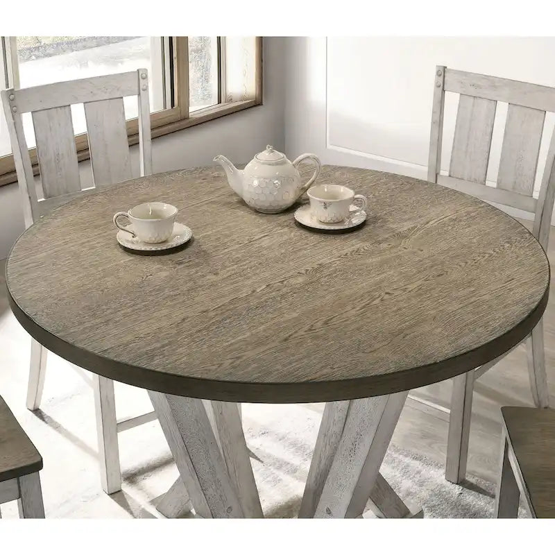Table de salle à manger ronde de 48 pouces de hauteur bar (gris-brun)