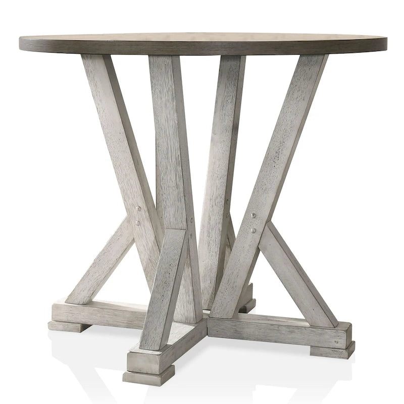 Table de salle à manger ronde de 48 pouces de hauteur bar (gris-brun)