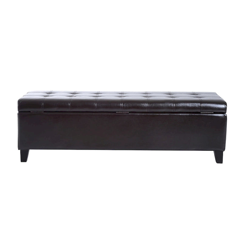 Banc pouf de rangement capitonné en similicuir PU de 51 pouces - 19*50.25*16
