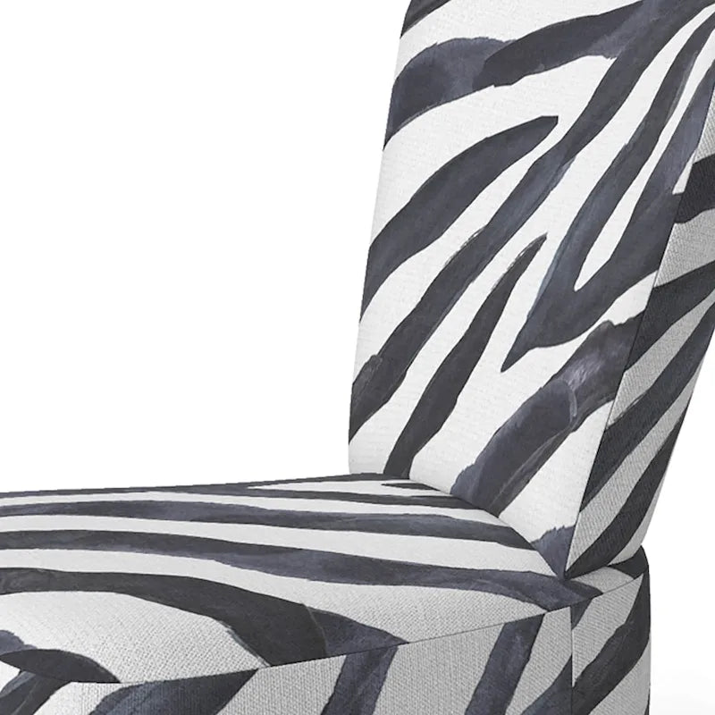 Silla decorativa y sillón tapizados con estampado de cebra, para cabaña y refugio