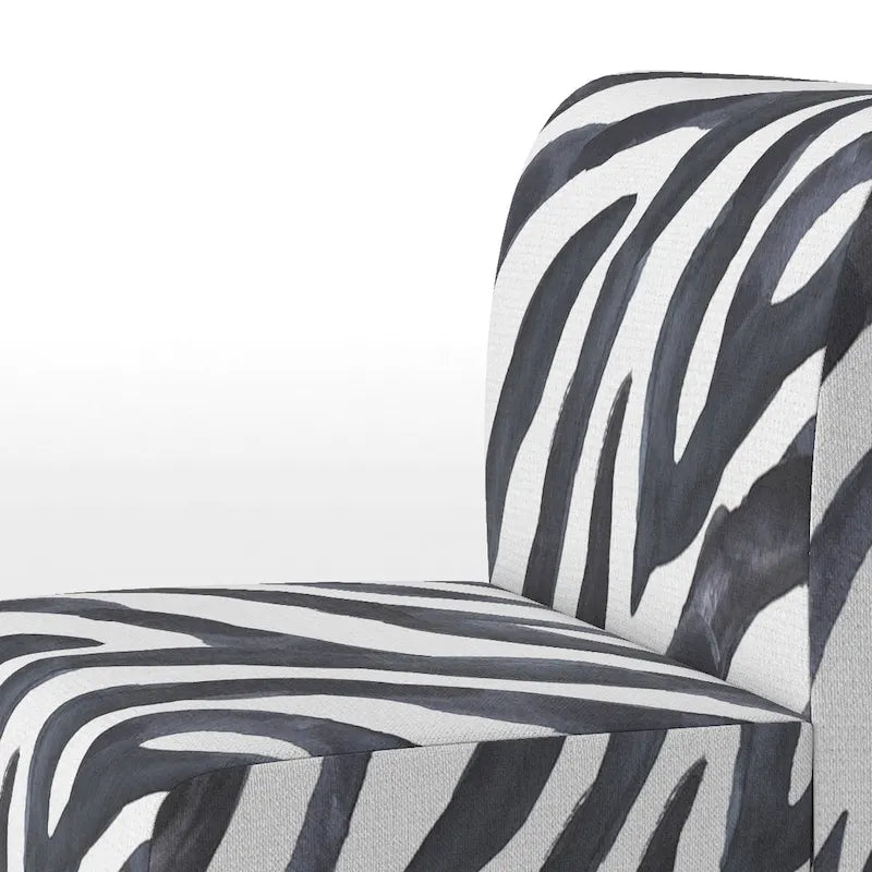 Silla decorativa y sillón tapizados con estampado de cebra, para cabaña y refugio