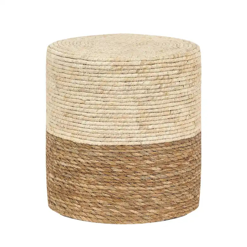 Juego de 2 pufs reposapiés de totora natural tejidos a mano