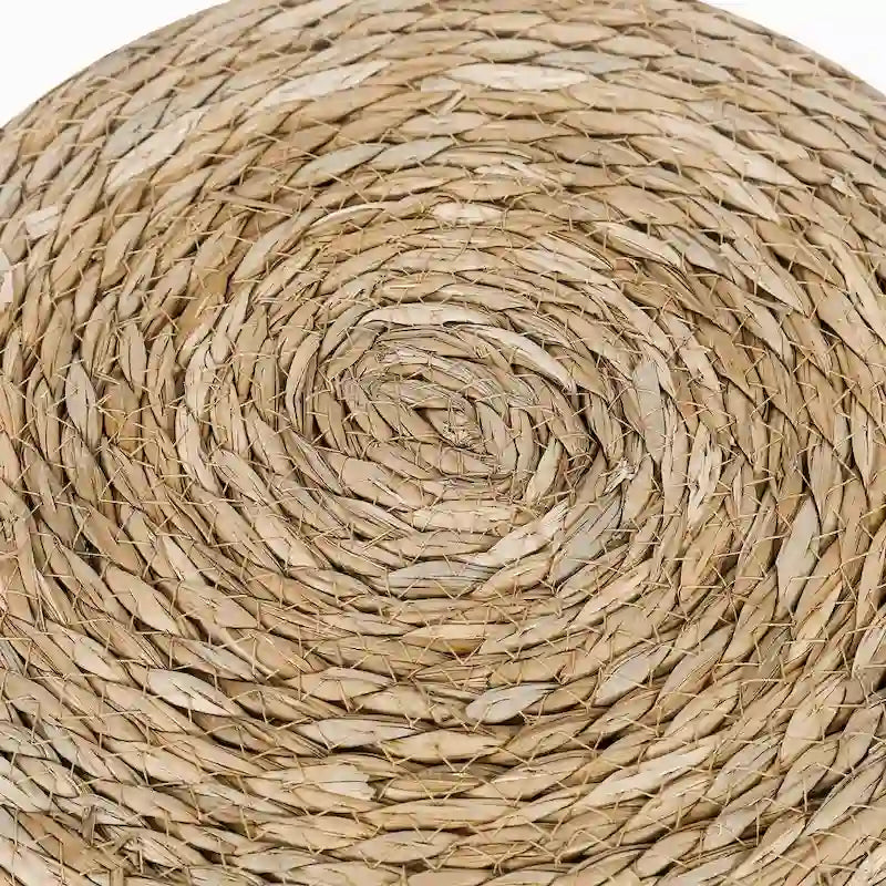 Juego de 2 pufs reposapiés de totora natural tejidos a mano