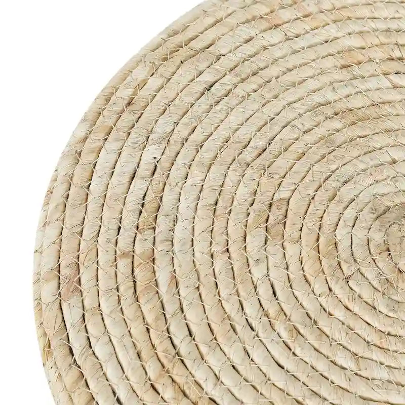 Juego de 2 pufs reposapiés de totora natural tejidos a mano