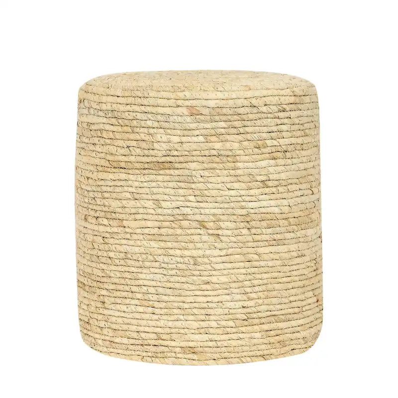 Juego de 2 pufs reposapiés de totora natural tejidos a mano