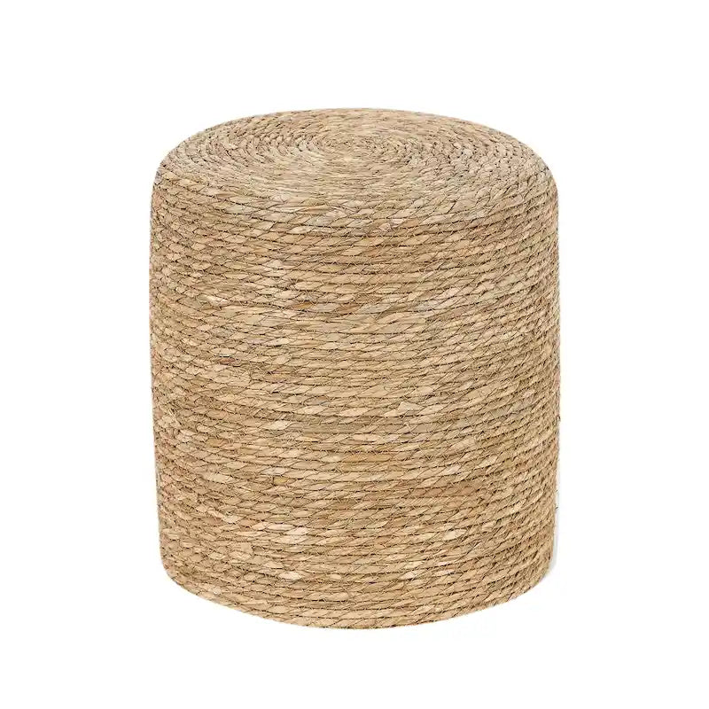 Juego de 2 pufs reposapiés de totora natural tejidos a mano