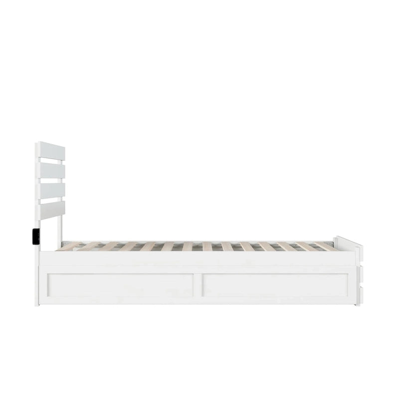 Cama con piecera y cargador turbo USB, con cama nido Twin XL
