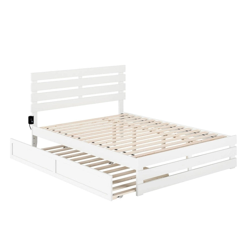 Cama con piecera y cargador turbo USB, con cama nido Twin XL