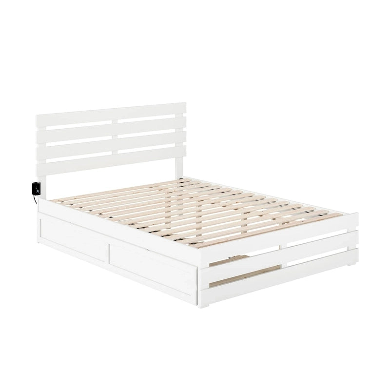 Cama con piecera y cargador turbo USB, con cama nido Twin XL