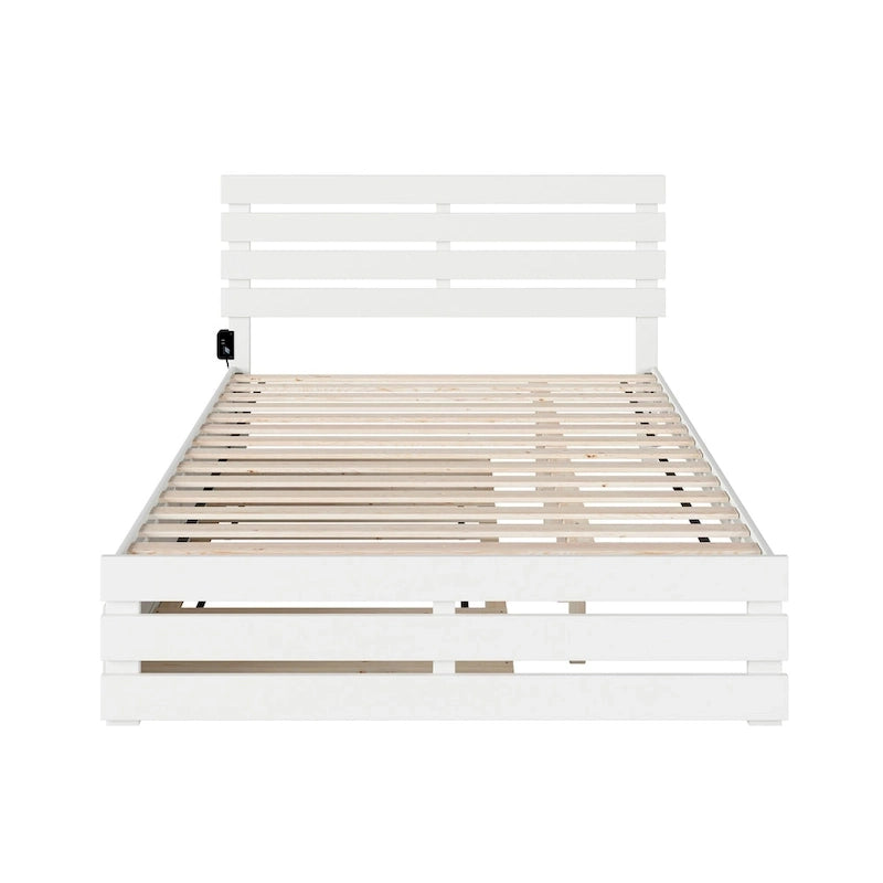 Cama con piecera y cargador turbo USB, con cama nido Twin XL