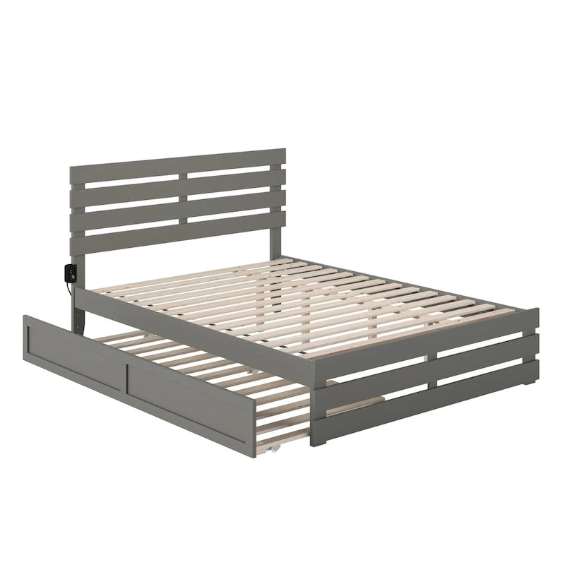 Cama con piecera y cargador turbo USB, con cama nido Twin XL