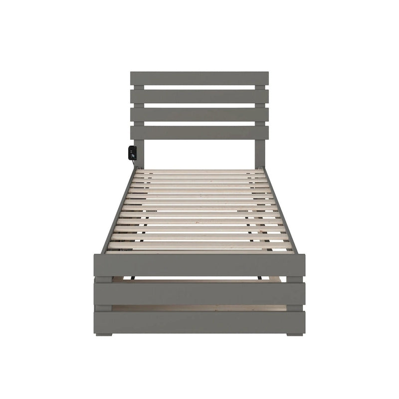 Cama con piecera y cargador turbo USB, con cama nido Twin XL