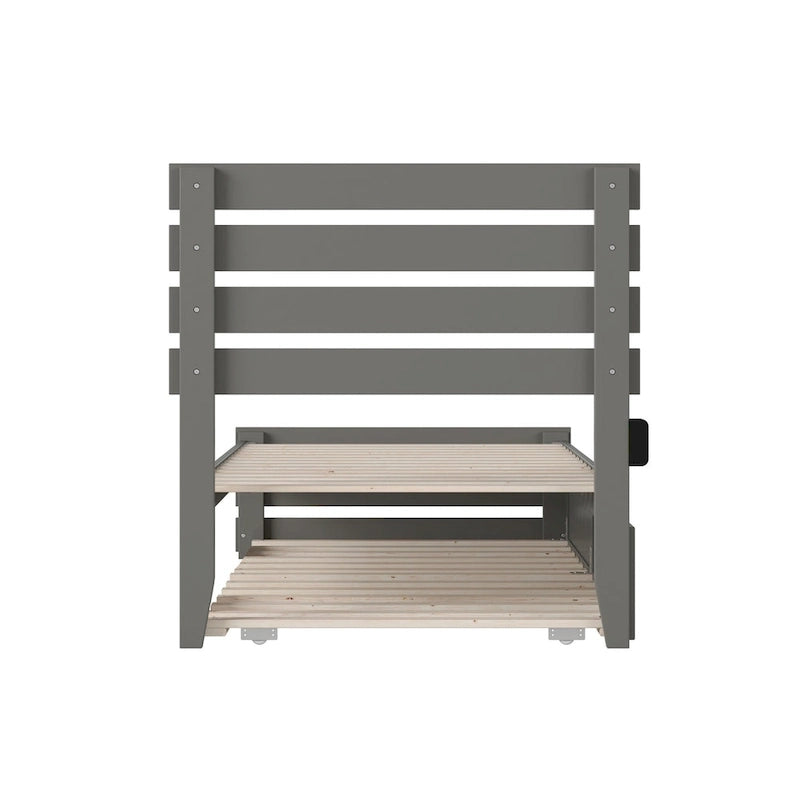 Cama con piecera y cargador turbo USB, con cama nido Twin XL