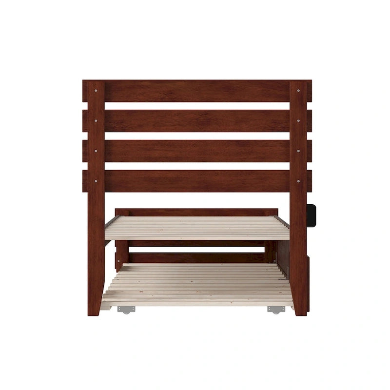 Cama con piecera y cargador turbo USB, con cama nido Twin XL