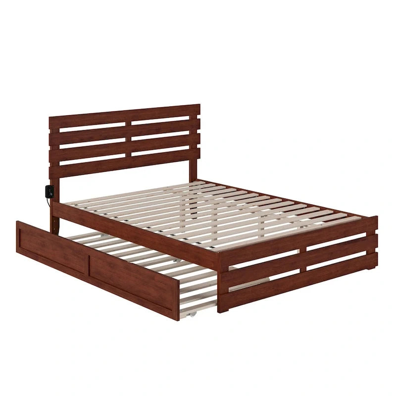Cama con piecera y cargador turbo USB, con cama nido Twin XL