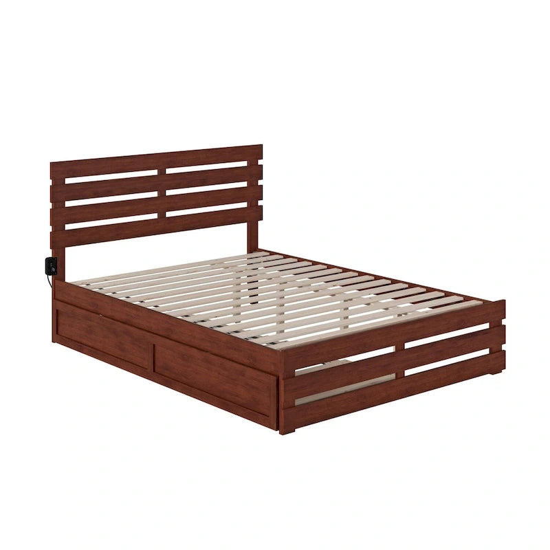 Cama con piecera y cargador turbo USB, con cama nido Twin XL