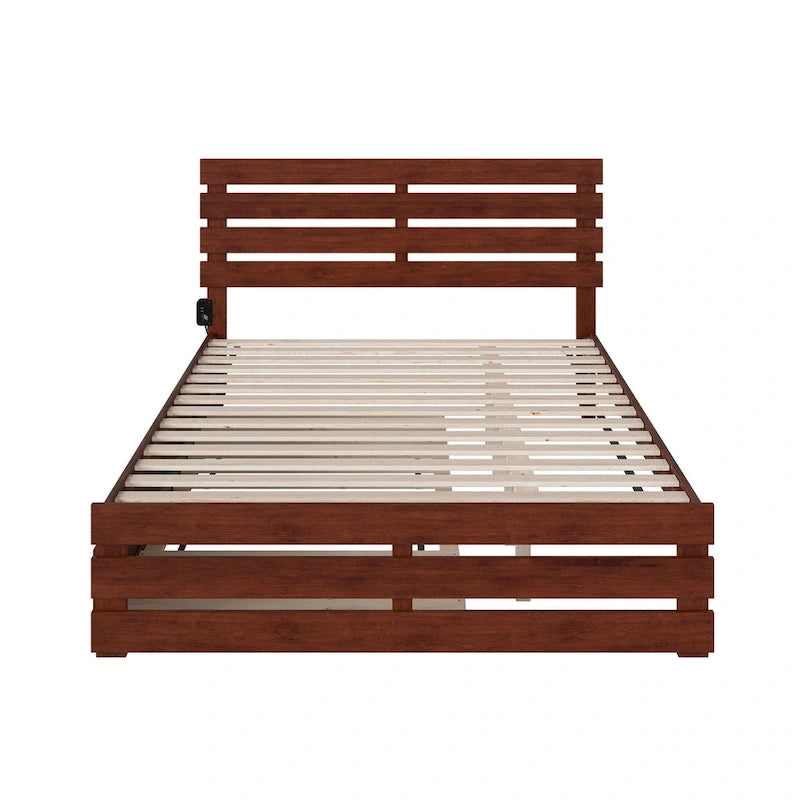 Cama con piecera y cargador turbo USB, con cama nido Twin XL