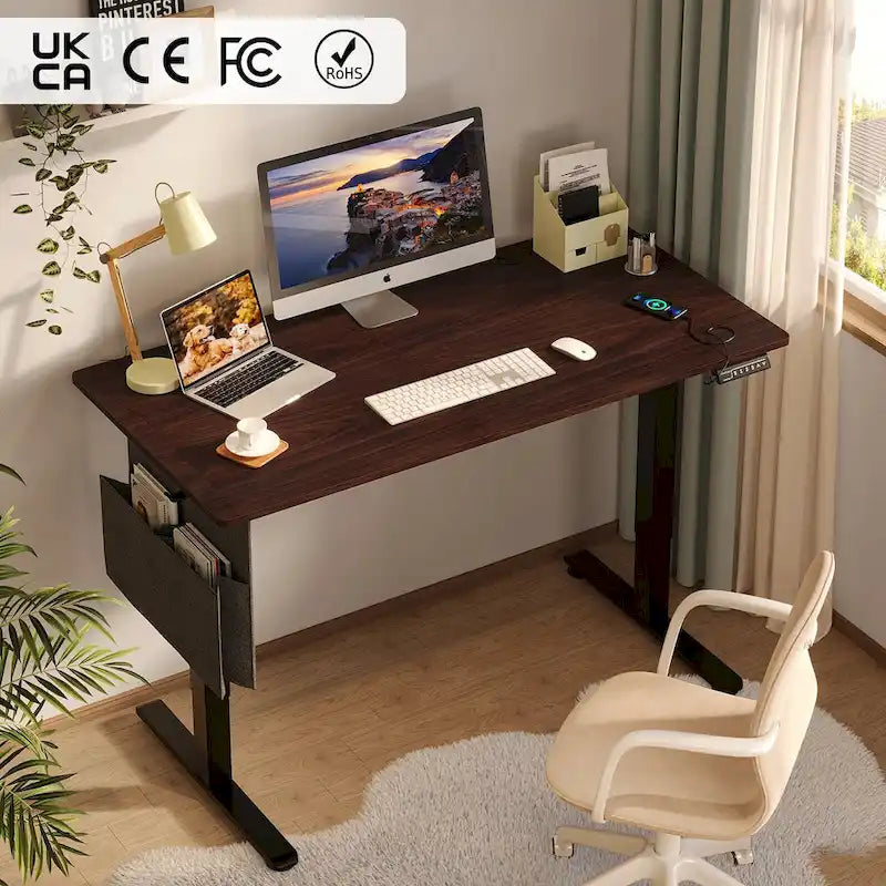 Bureau électrique ergonomique assis-debout, réglable en hauteur, avec port USB