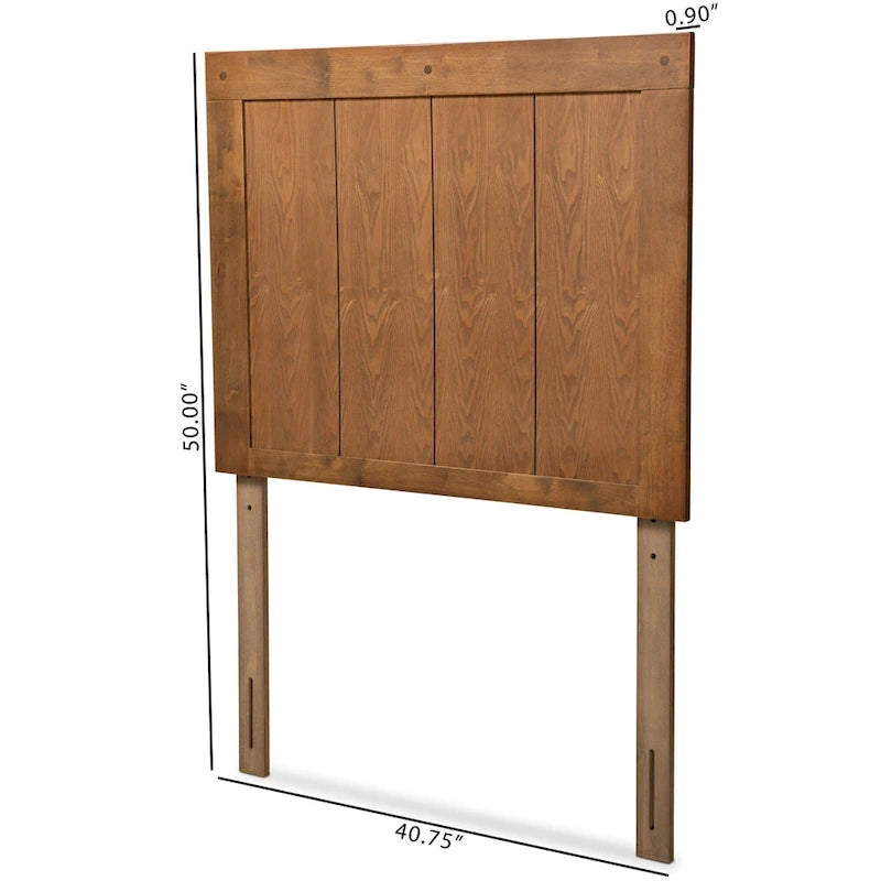 Tête de lit en bois de frêne avec finition noyer, style transitionnel