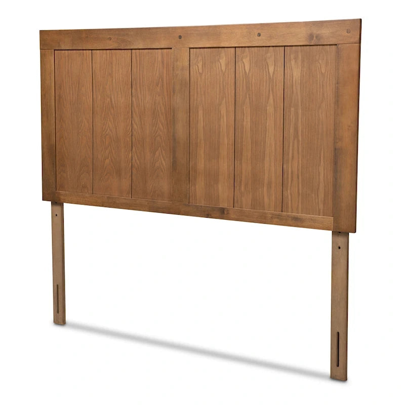 Tête de lit en bois de frêne avec finition noyer, style transitionnel