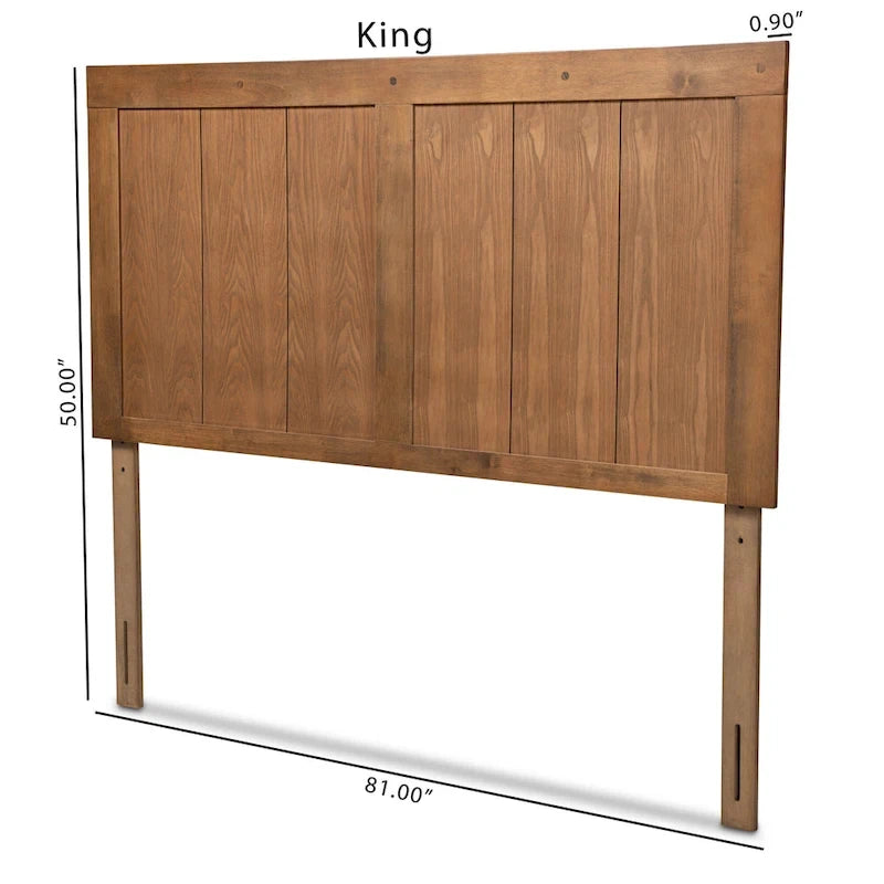 Tête de lit en bois de frêne avec finition noyer, style transitionnel