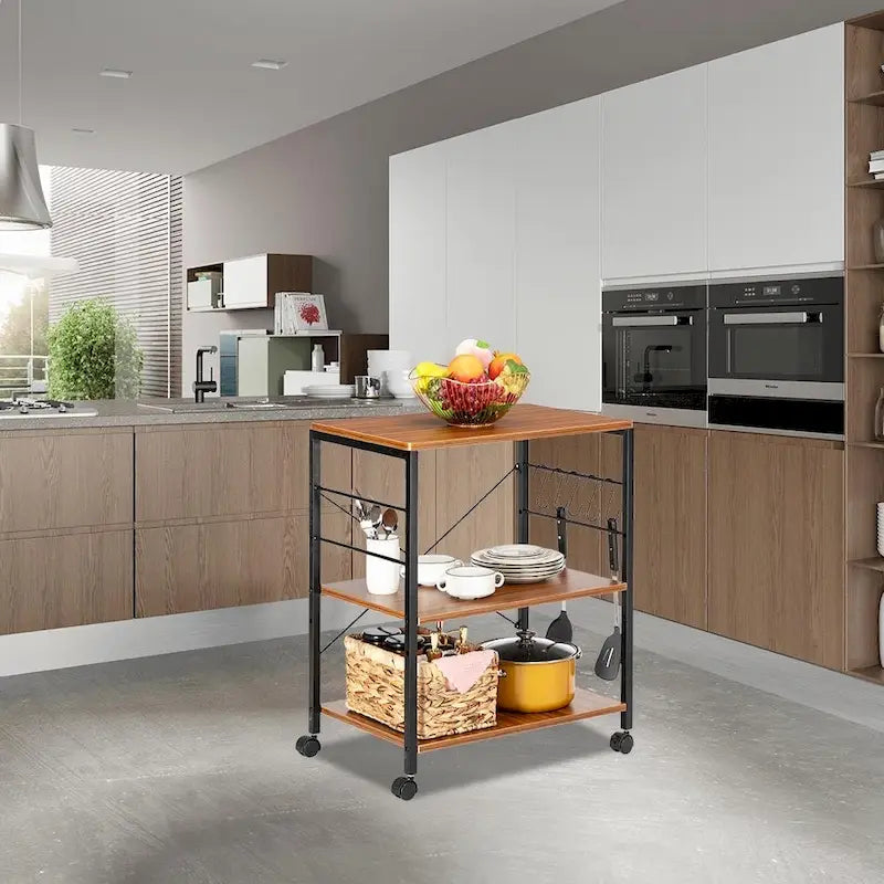 Étagère de cuisine à 3 niveaux avec support pour four à micro-ondes
