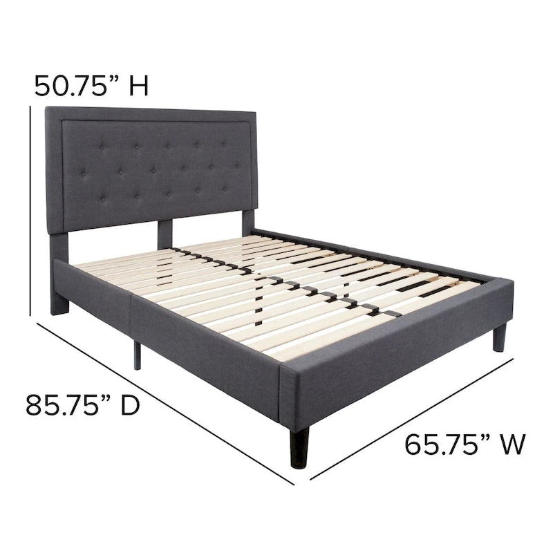 Lit plateforme capitonné avec matelas à ressorts ensachés de 10 po