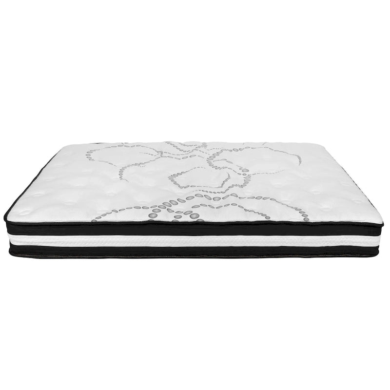 Lit plateforme capitonné avec matelas à ressorts ensachés de 10 po