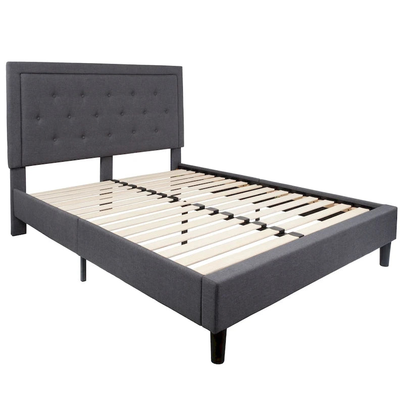 Lit plateforme capitonné avec matelas à ressorts ensachés de 10 po