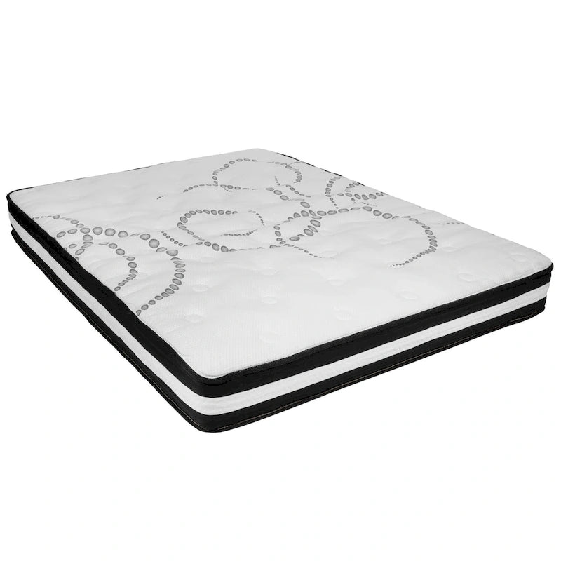 Lit plateforme capitonné avec matelas à ressorts ensachés de 10 po