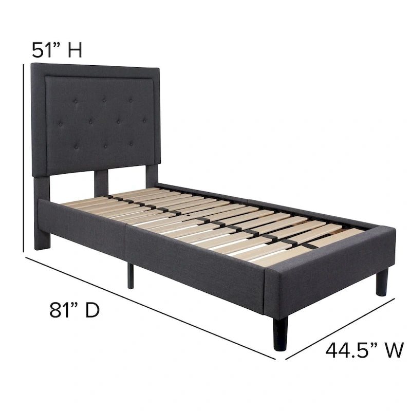 Lit plateforme capitonné avec matelas à ressorts ensachés de 10 po