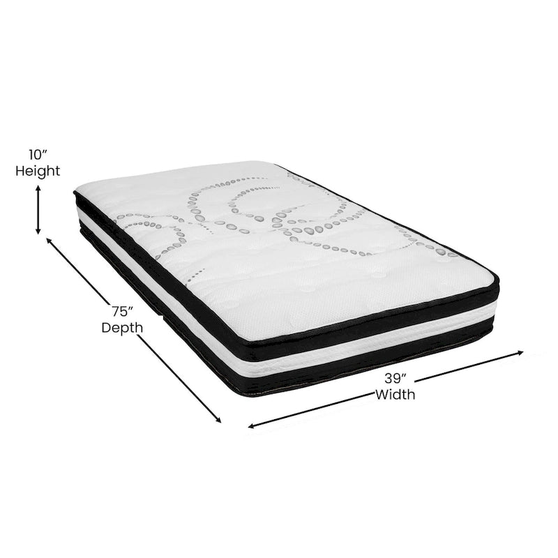 Lit plateforme capitonné avec matelas à ressorts ensachés de 10 po