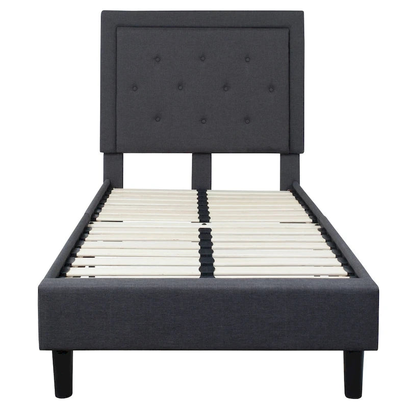 Lit plateforme capitonné avec matelas à ressorts ensachés de 10 po