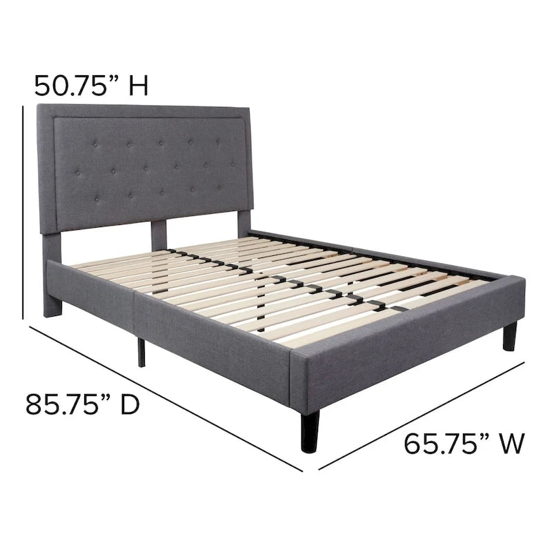 Lit plateforme capitonné avec matelas à ressorts ensachés de 10 po
