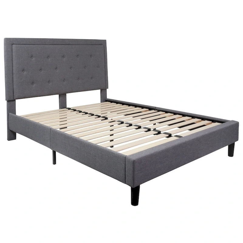Lit plateforme capitonné avec matelas à ressorts ensachés de 10 po