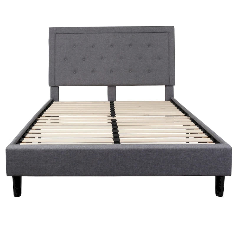 Lit plateforme capitonné avec matelas à ressorts ensachés de 10 po