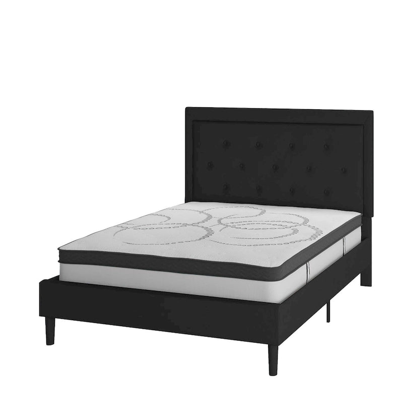 Lit plateforme capitonné avec matelas à ressorts ensachés de 10 po